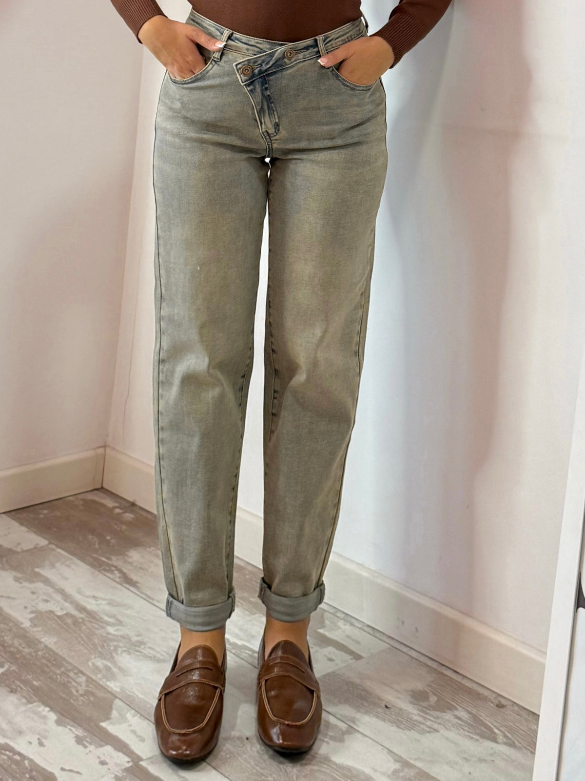 JEANS TRASVERSALE SABBIA 808