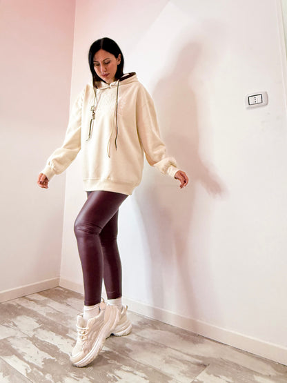 LEGGINS BORDEAUX EFF PELLE