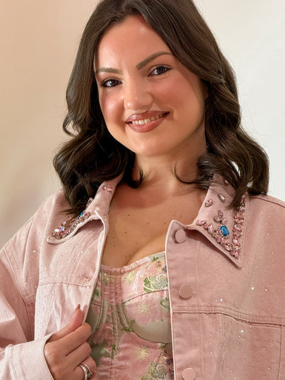 GIACCA JEANS GIOIELLO ROSA