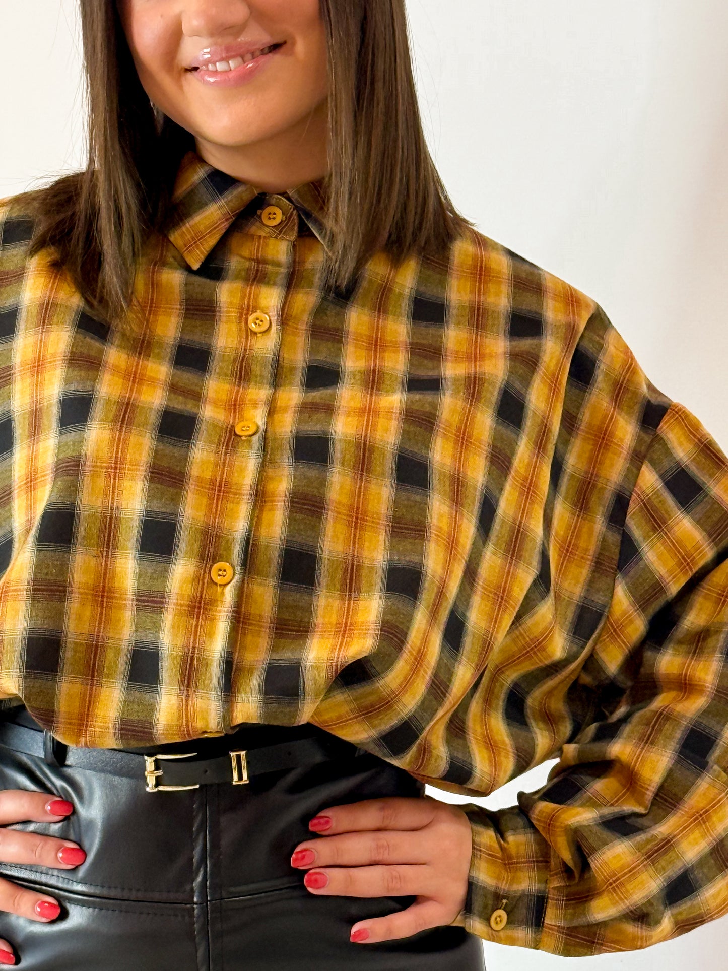 CAMICIA QUADRI SENAPE