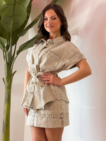 SET MINIGONNA BEIGE