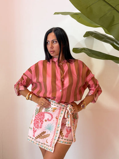 CAMICIA BICOLORE ROSA