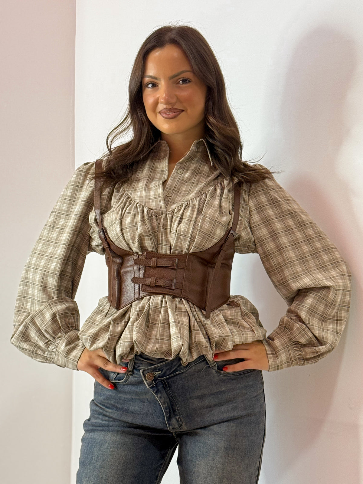 CAMICIA QUADRI E BUSTIER
