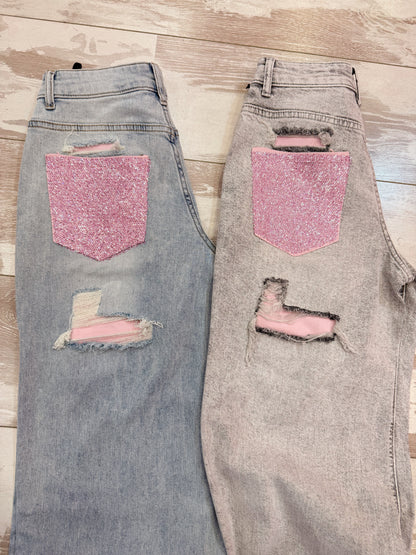 JEANS NUOVO TASCA ROSA 2 colori