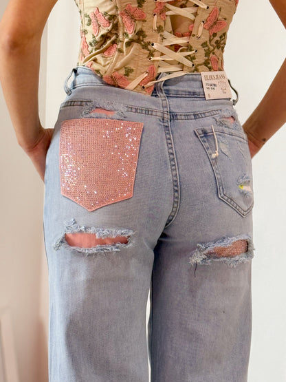 JEANS TASCA ROSA NUOVO STRAPPO