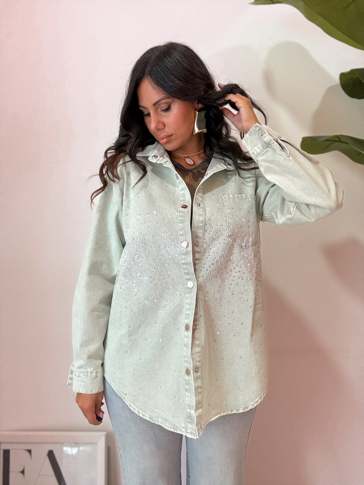 CAMICIA JEANS STRASS