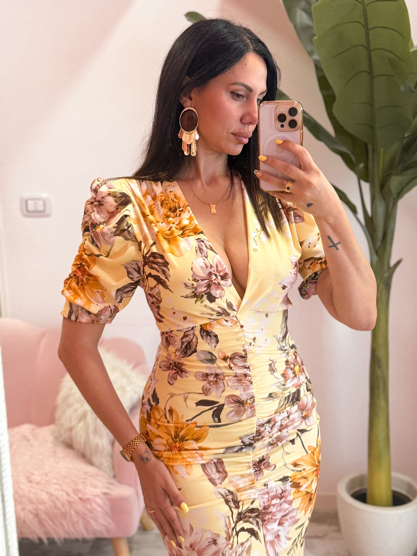 VESTITO MIDI FIORATO 6 COLORI
