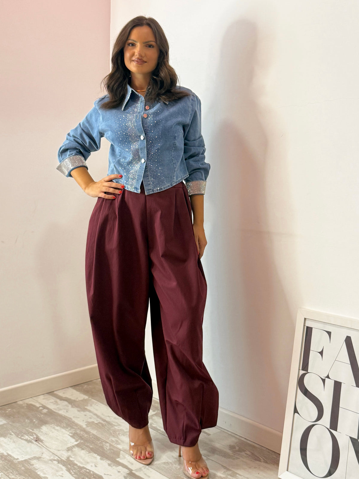 PANTALONE BALLOON BORDEAUX