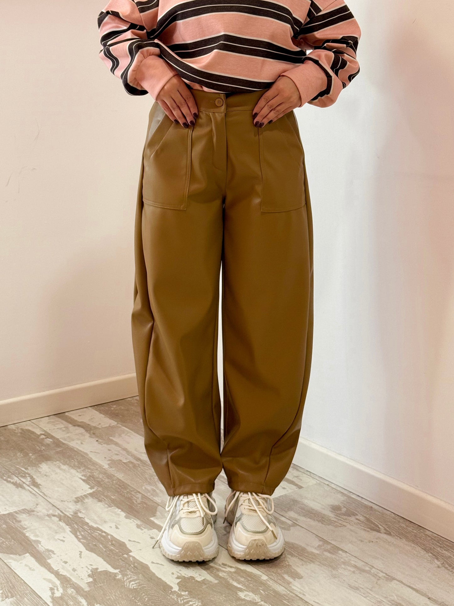 PANTALONE ECOPELLE CAMEL