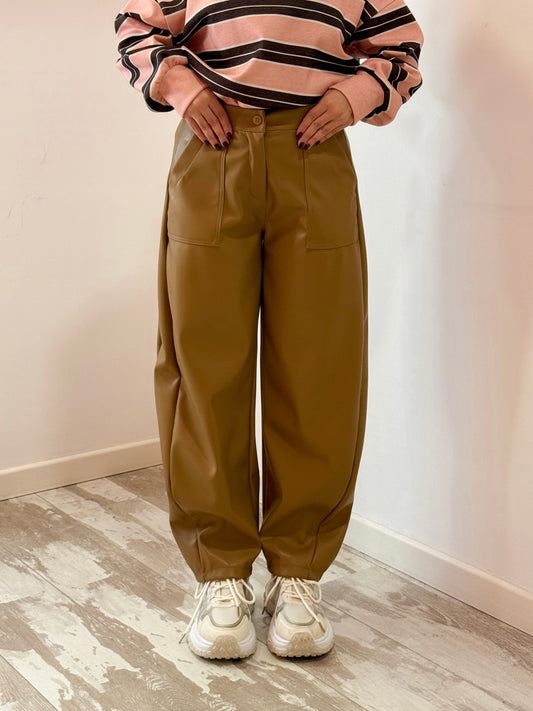 PANTALONE ECOPELLE CAMEL