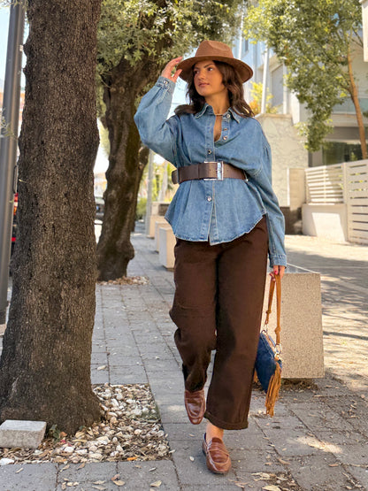 CAMICIA JEANS CINTURONE