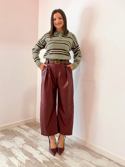 PANTALONE CAPRI BORDEAUX