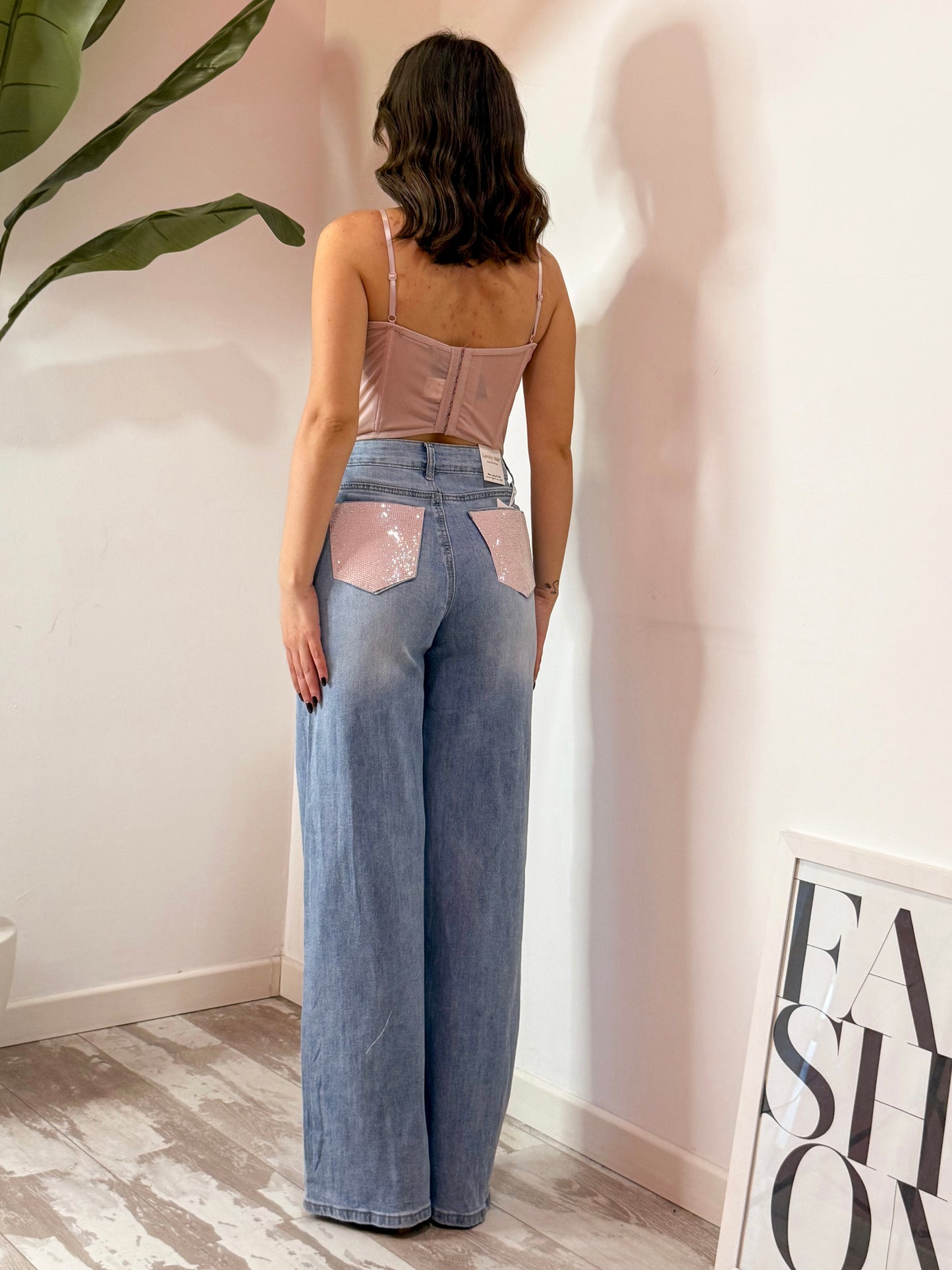 JEANS DOPPIA TASCA ROSA