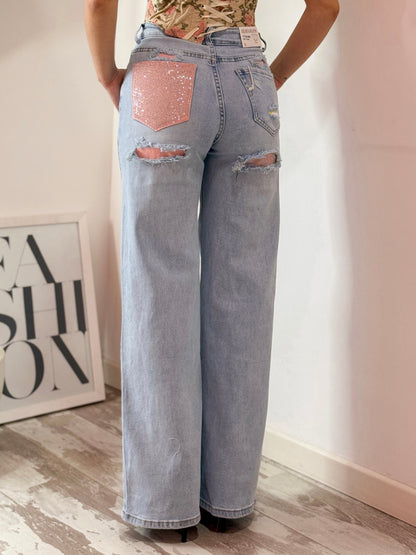 JEANS TASCA ROSA NUOVO STRAPPO