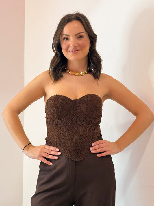 CORPETTO RICAMO MARRONE