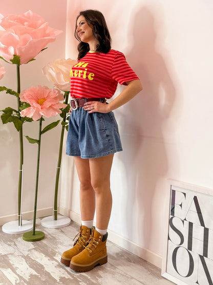 SHORTS DENIM CON CINTURA