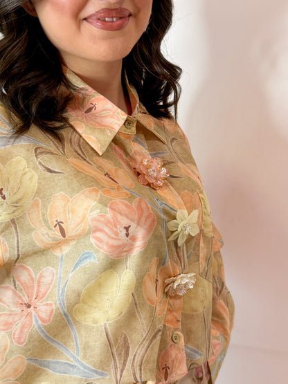 CAMICIA FIORI VERDI