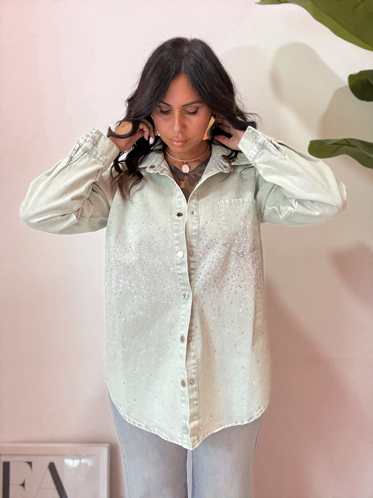 CAMICIA JEANS STRASS