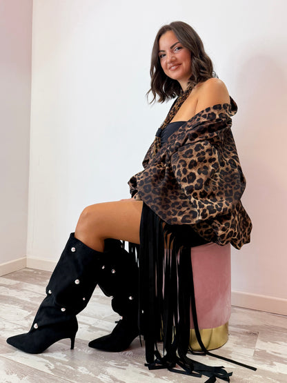 STIVALI CAMOSCIO NERO