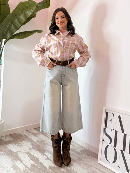CAMICIA QUADRI ROSA