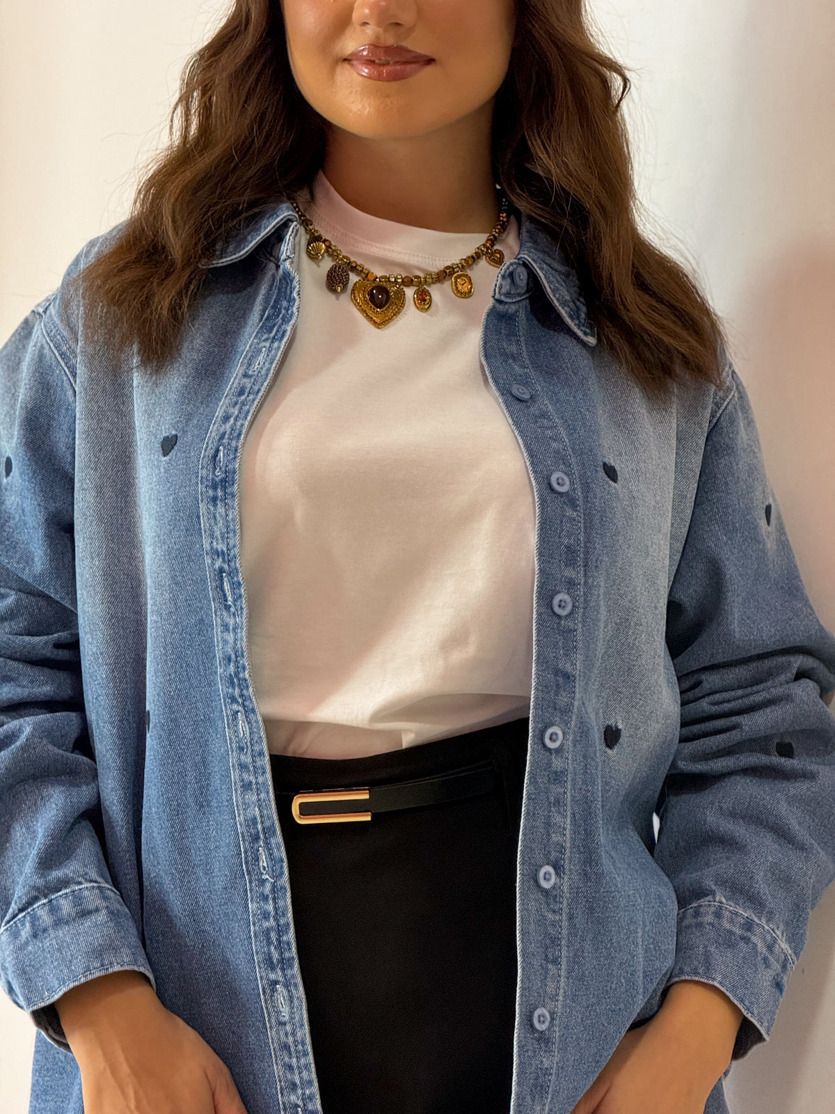 CAMICIA DENIM CUORI