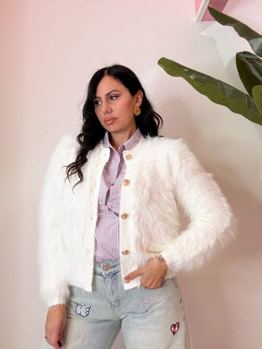 CARDIGAN BATUFFOLO BIANCO