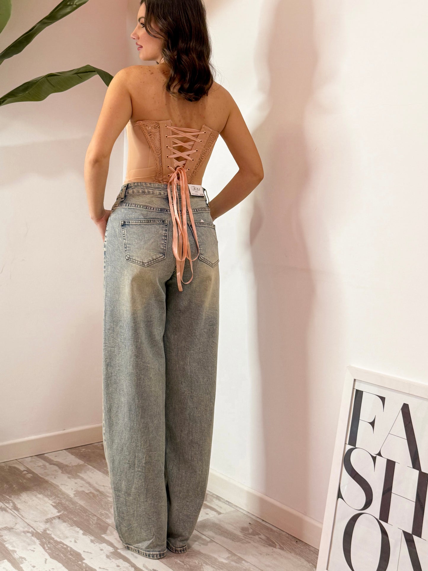 JEANS DOPPIO BUSTINO SABBIATO
