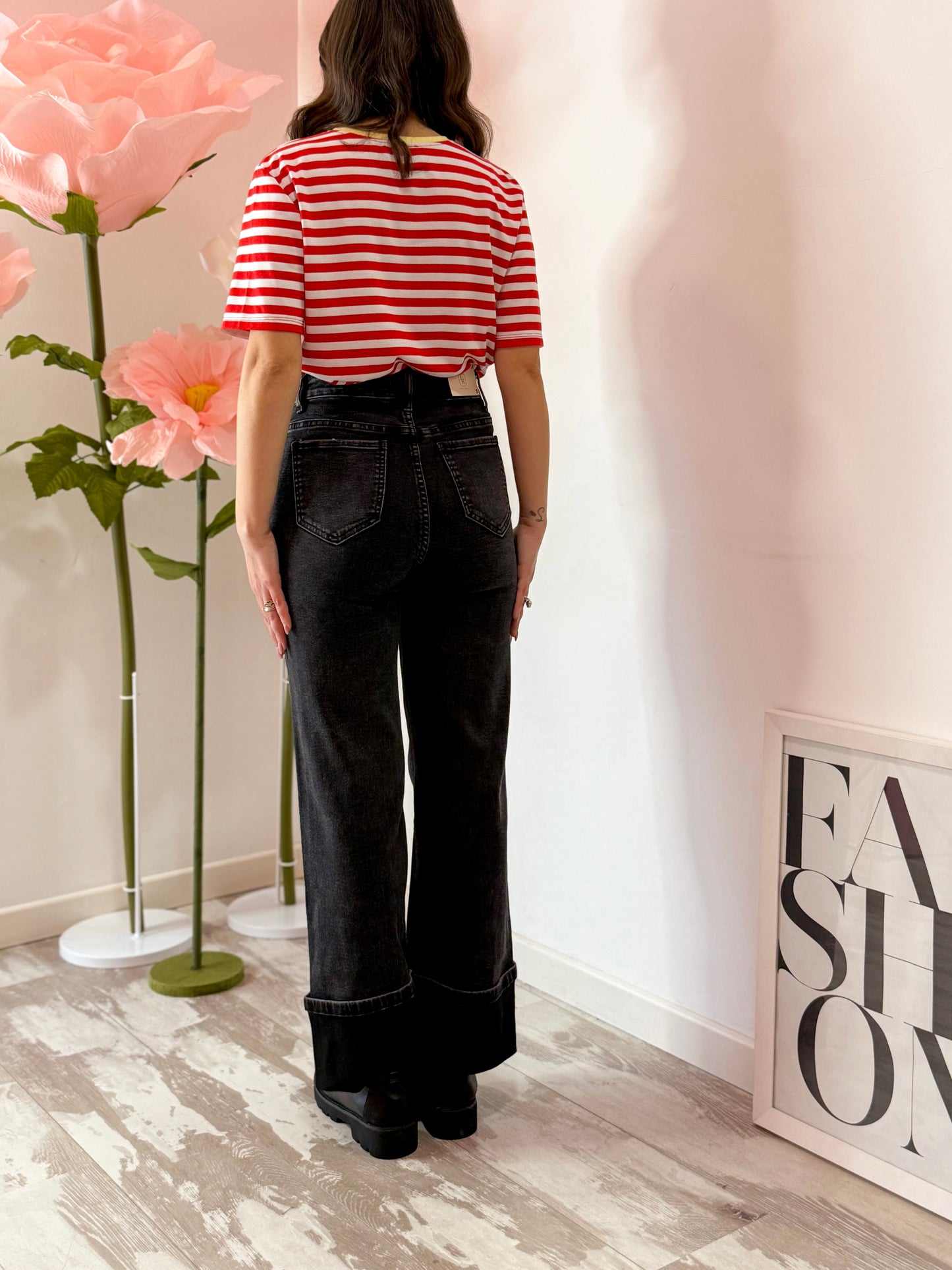 JEANS PIEGONE NERO