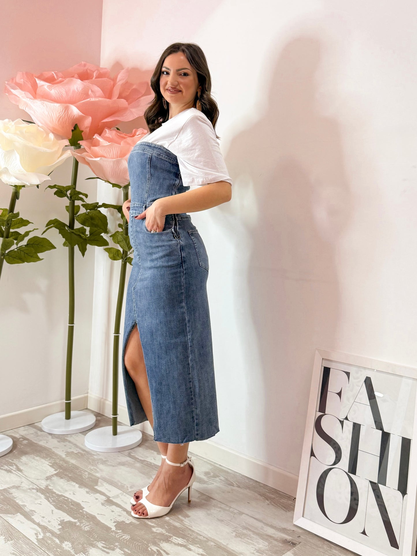VESTITO A FASCIA IN JEANS