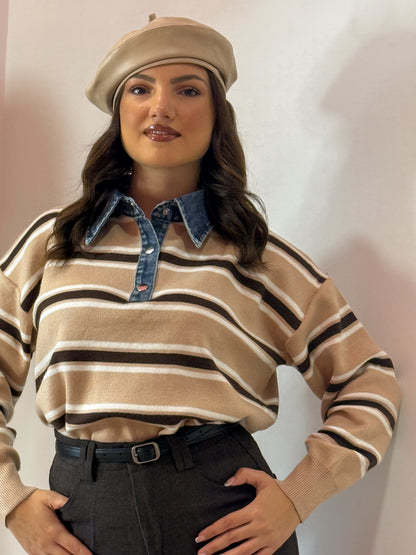 PULL BEIGE/MARRONE