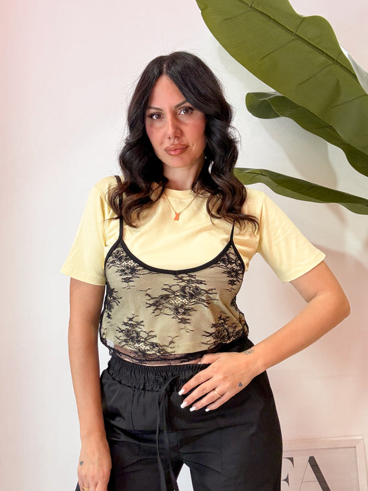TSHIRT CON TOP 2 COLORI
