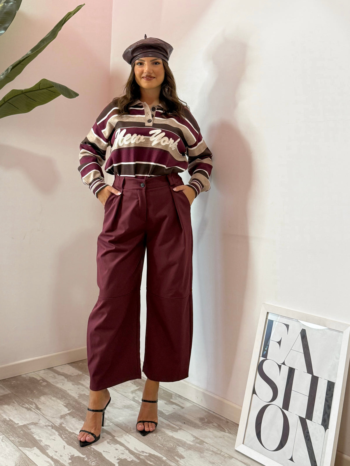 PULL NEWYORK BORDEAUX
