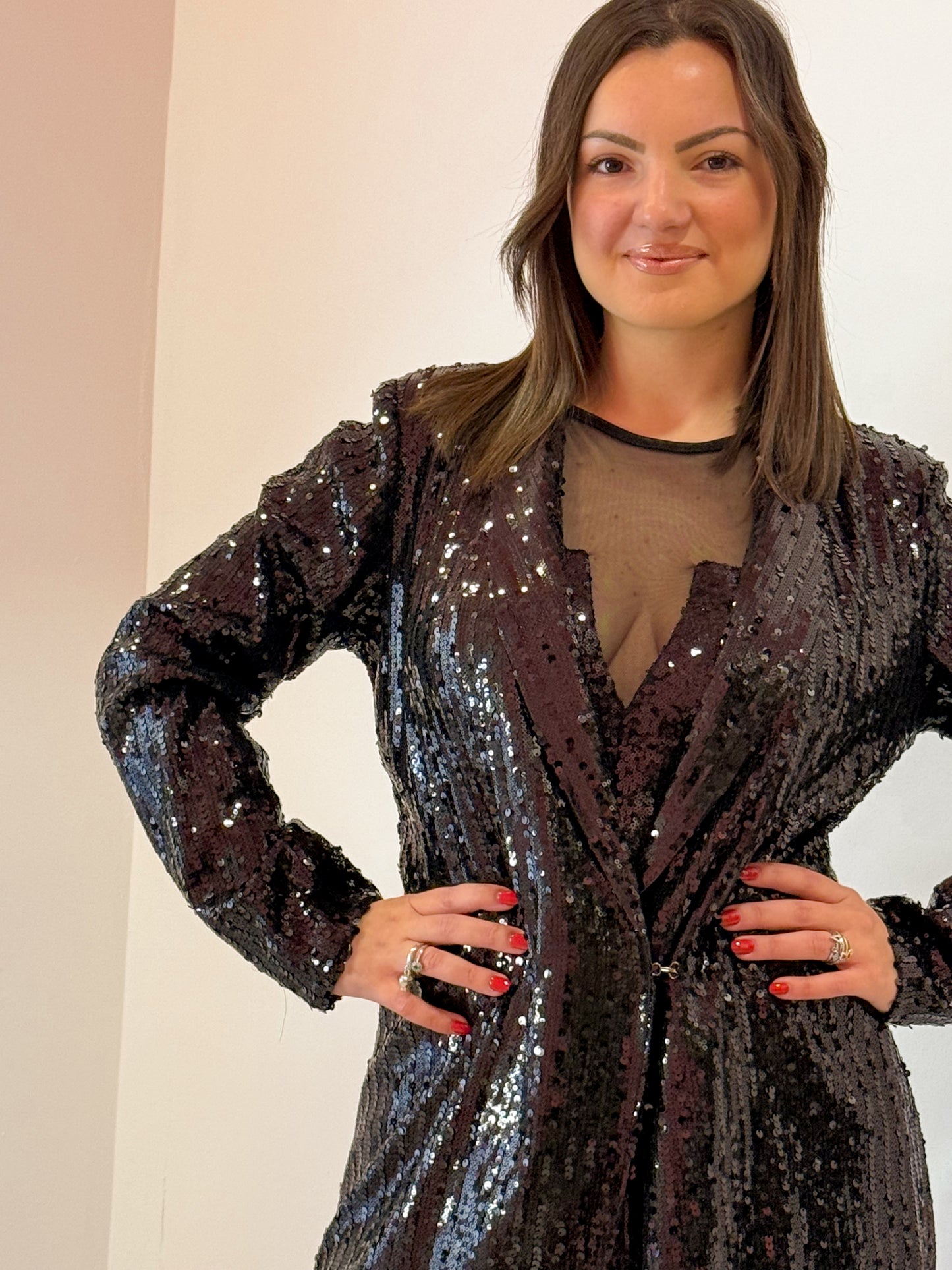 GIACCA PAIETTATA NERA