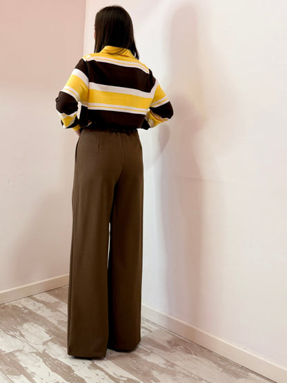 PANTALONE BOTTONCINI MARRONE