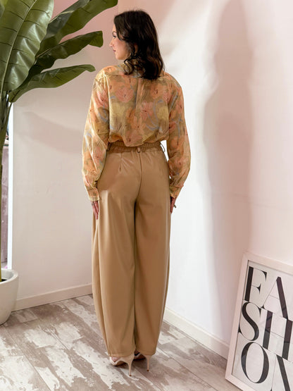 PANTALONE SIMILPELLE CAMEL