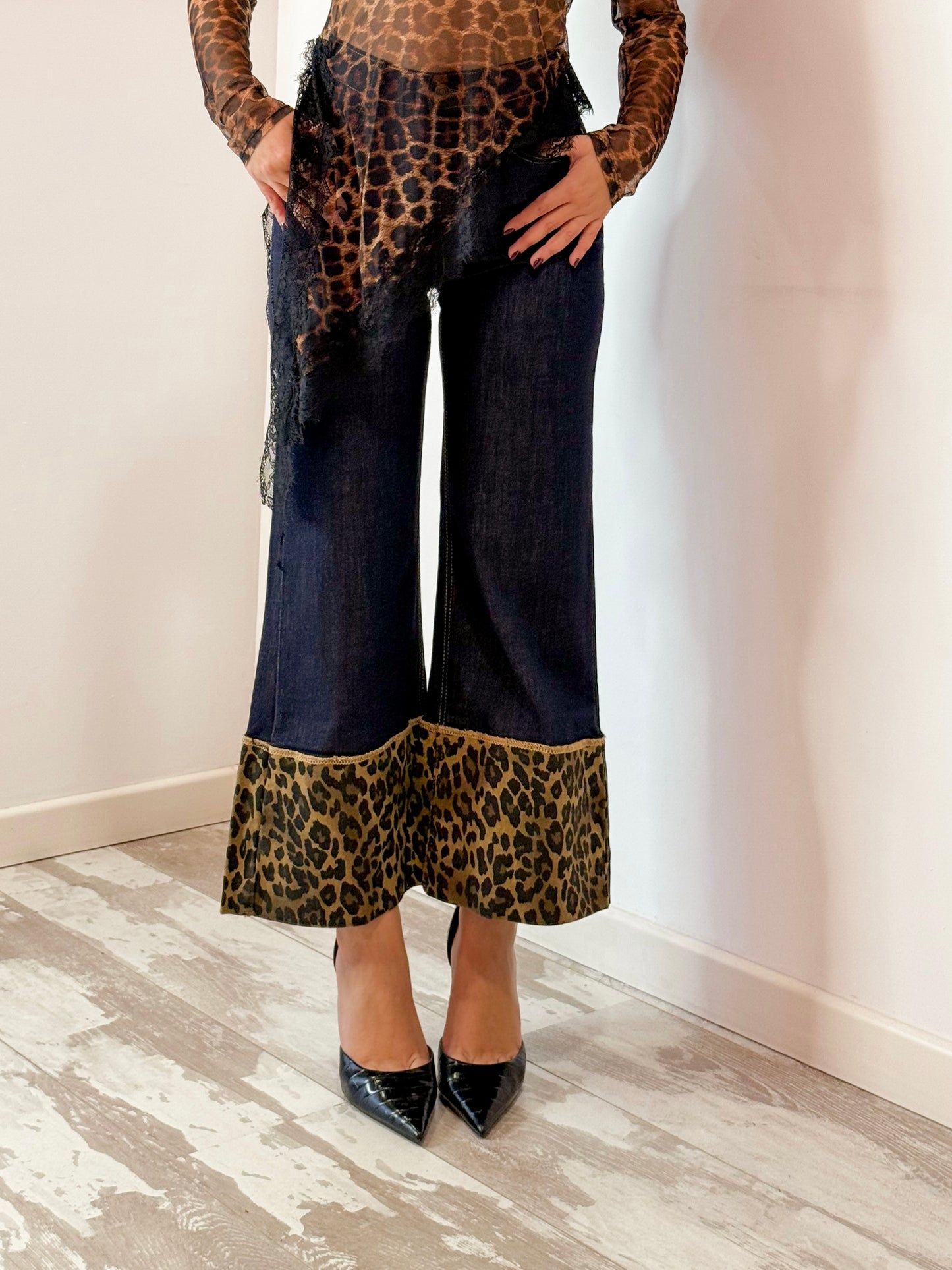 JEANS PIEGONE MACULATO