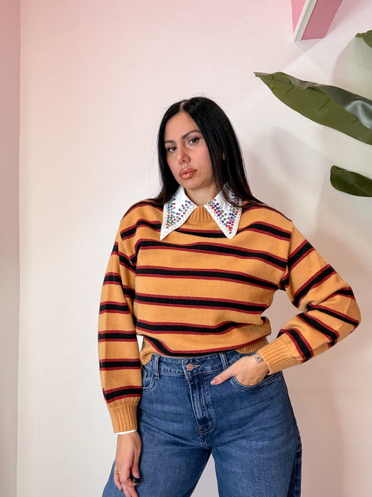 PULL RIGATO CARAMELLO