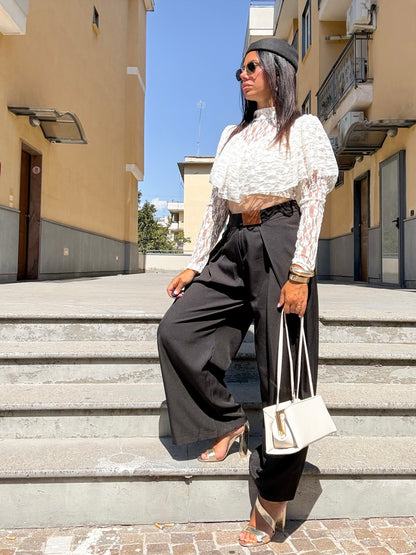 PANTALONE PALAZZO NERO