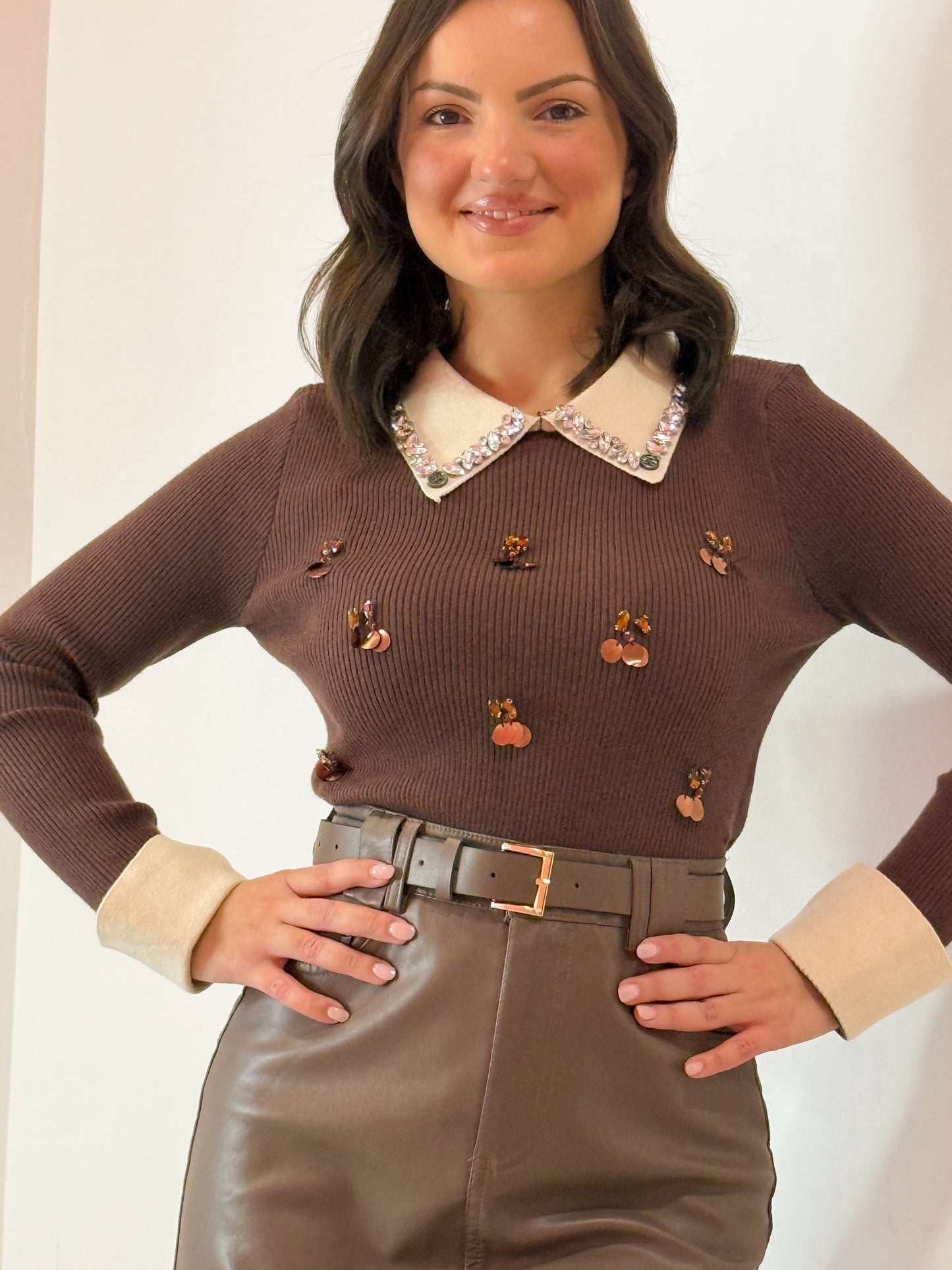 MAGLIA PREZIOSA MARRONE