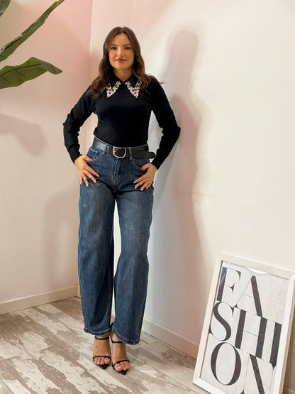 JEANS BALLOON FIT SCURO 776