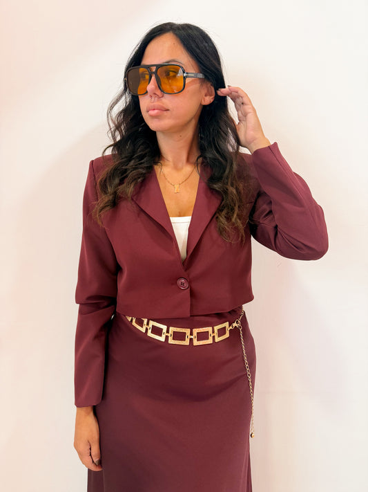 GIACCA CROP BORGOGNA