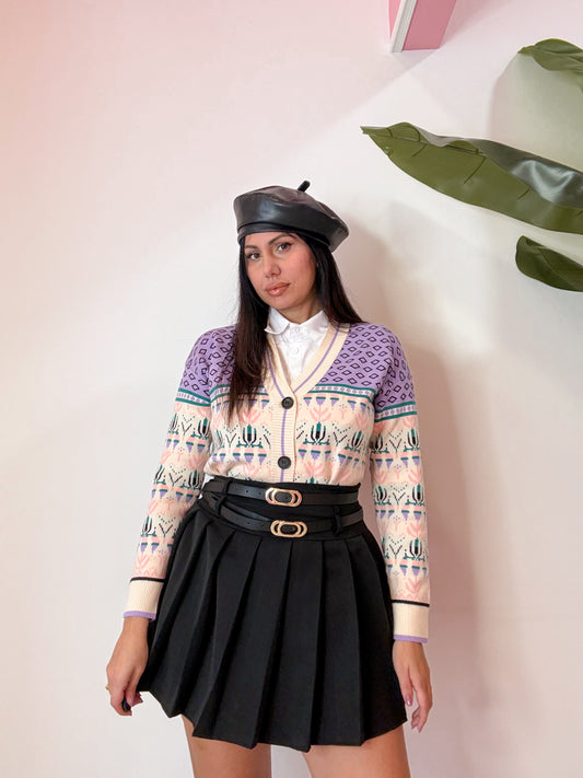 MAGLIA CARDIGAN FANTASY ROSA