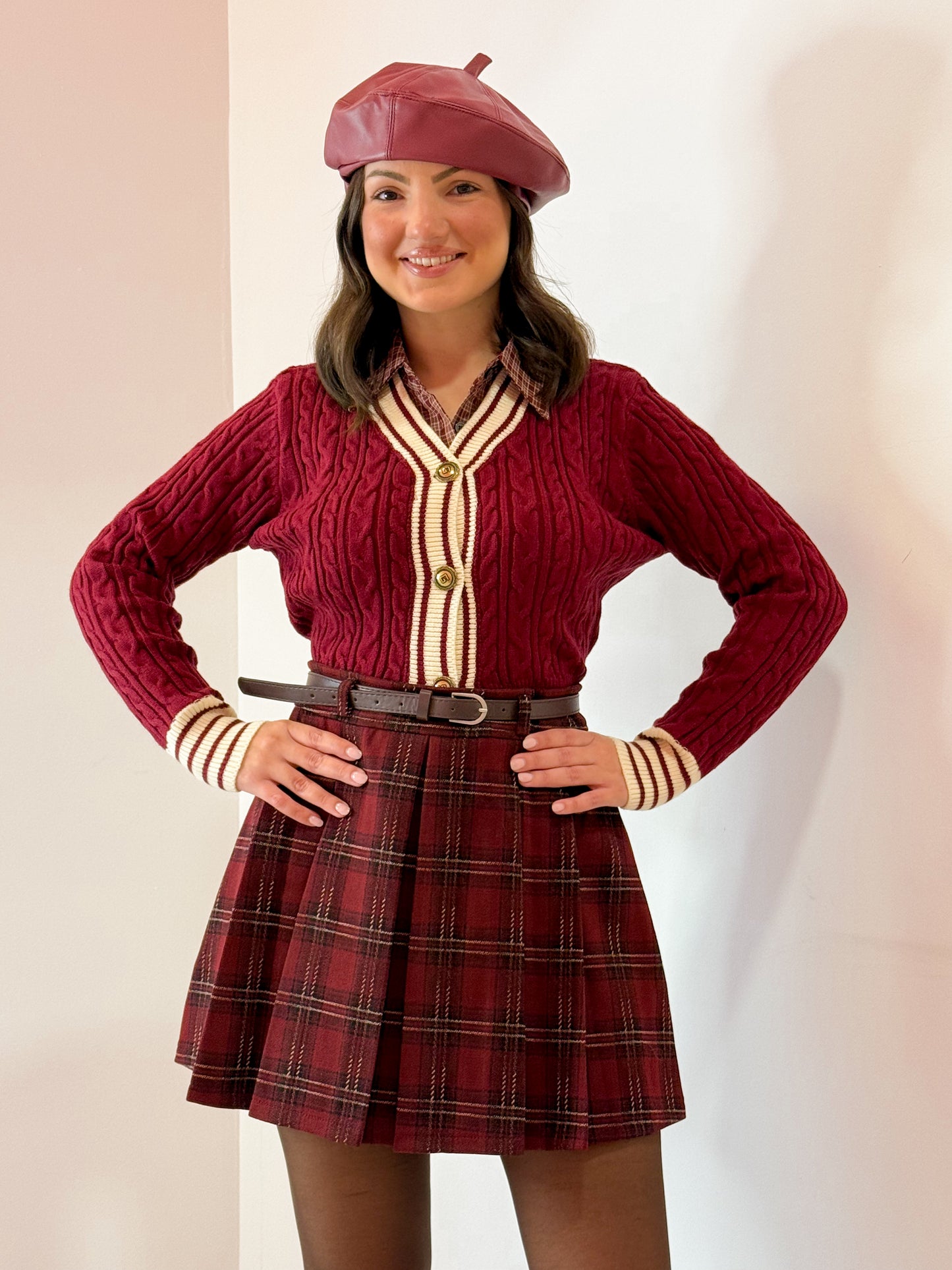 FINTO CARDIGAN BORDEAUX