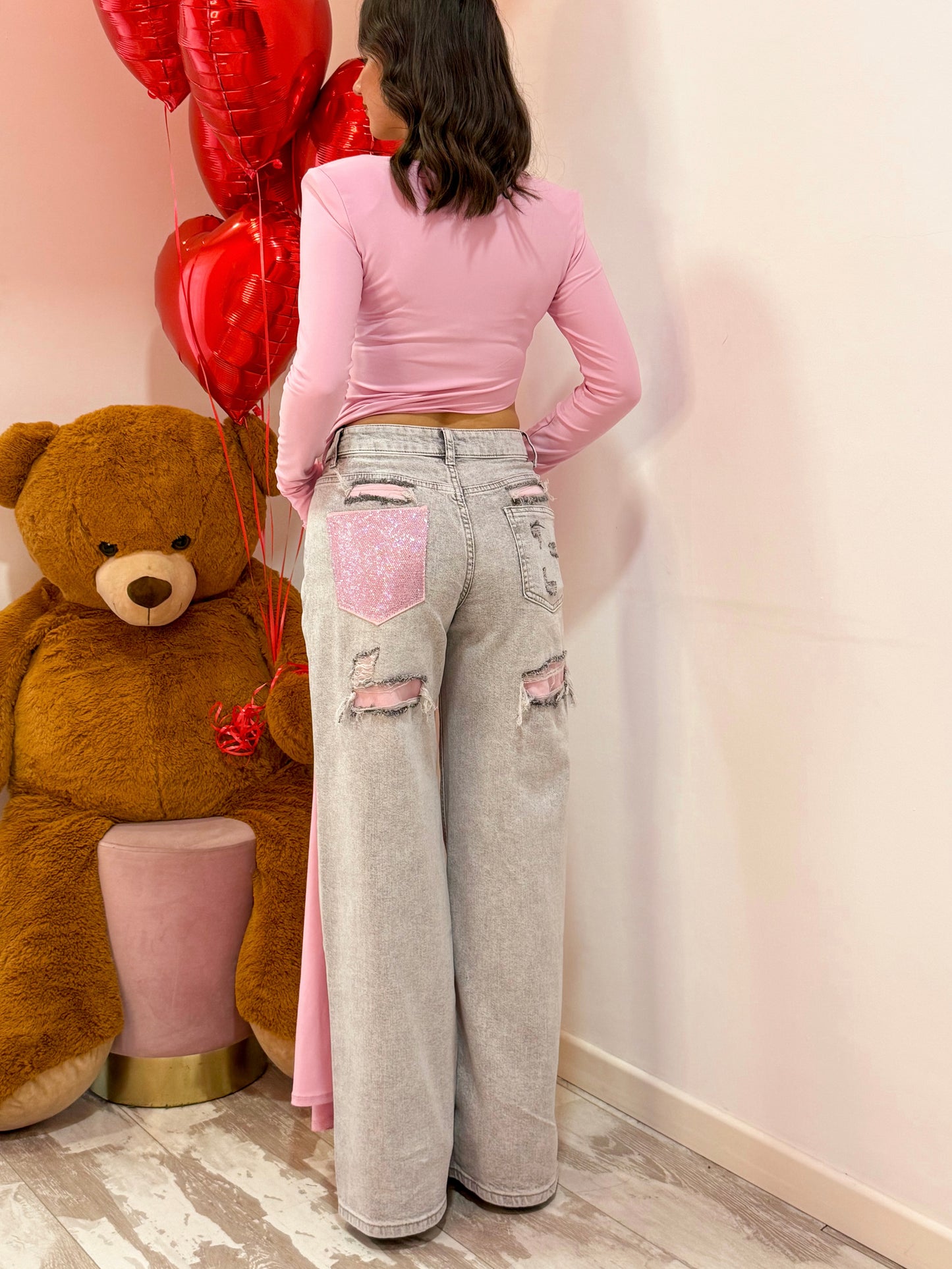 JEANS NUOVO TASCA ROSA