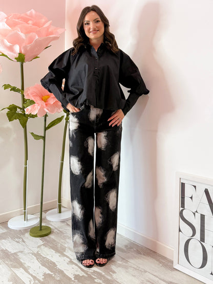 JEANS NERO MACCHIATO