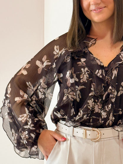 BLUSA FIORI PANNA