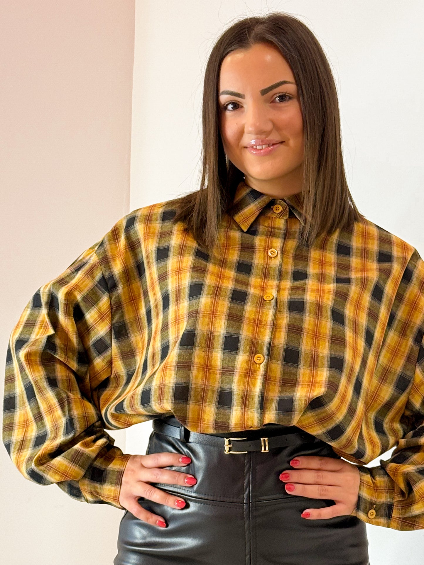 CAMICIA QUADRI SENAPE