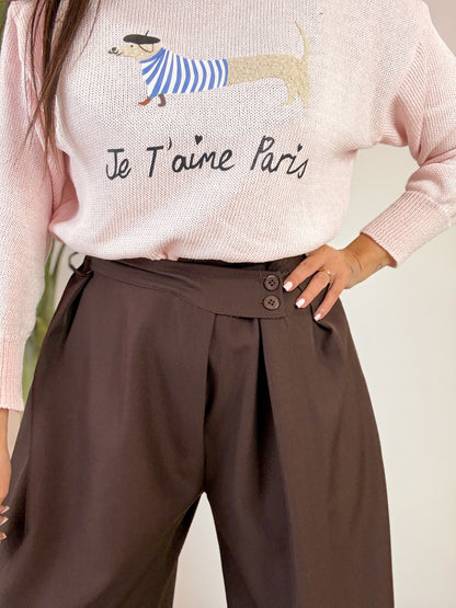 PANTALONE BOTTONE TRASVERSALE 4 COLORI