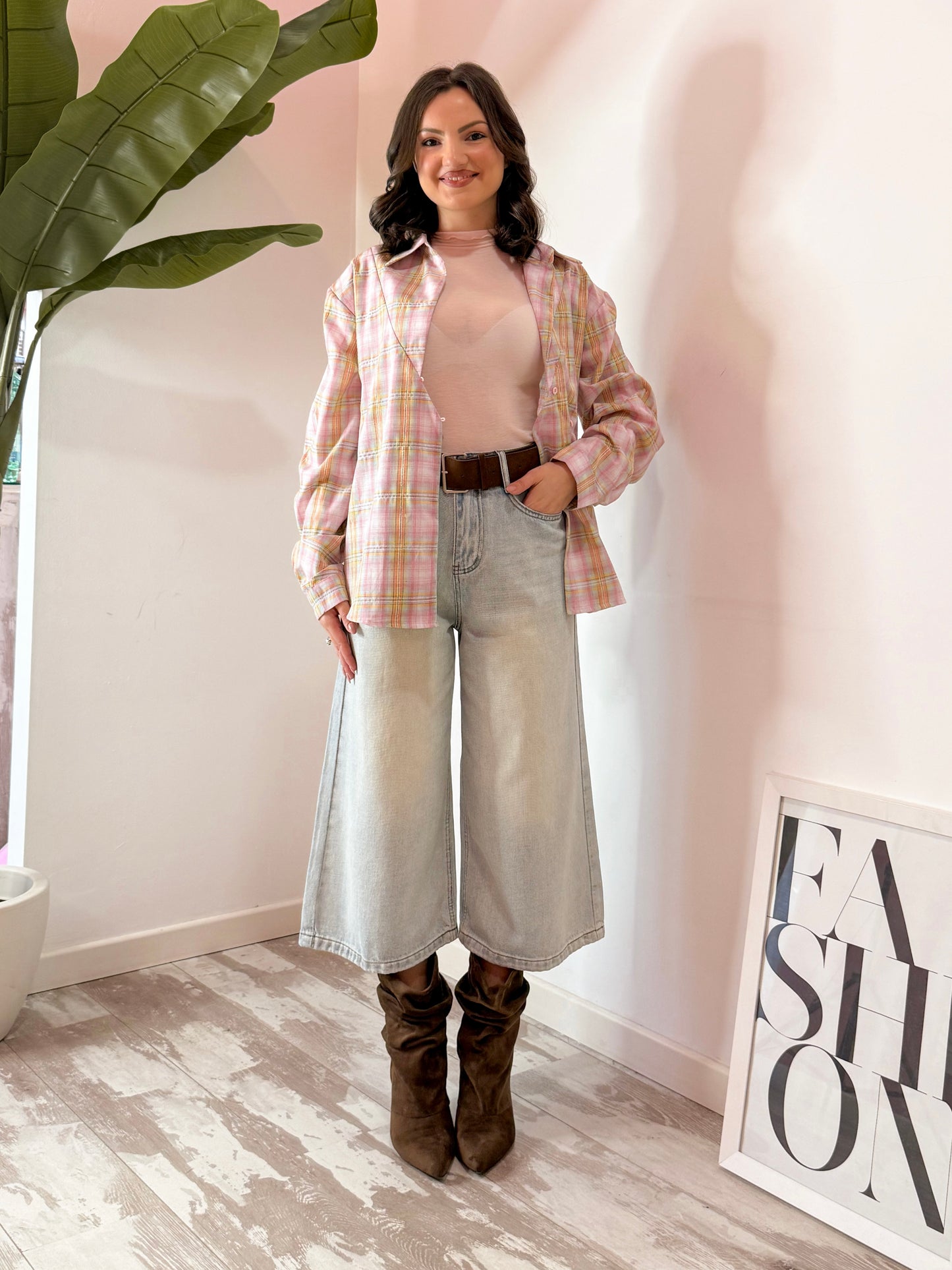 CAMICIA QUADRI ROSA