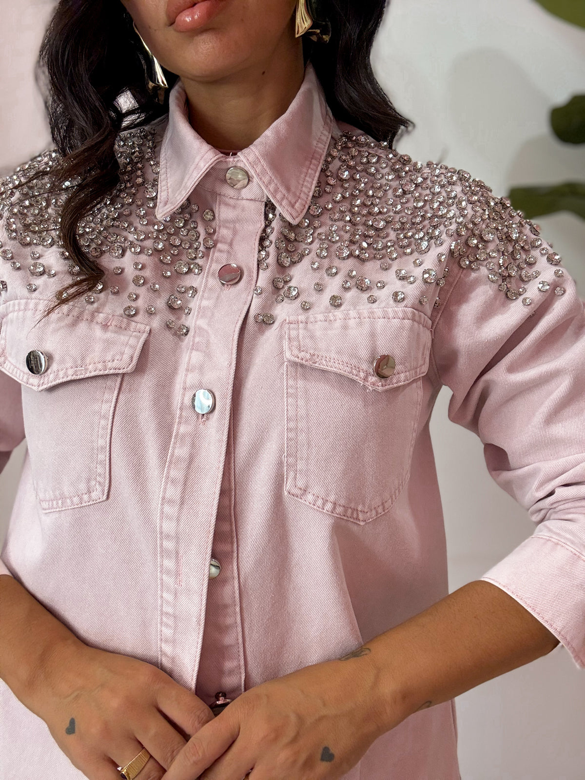 CAMICIA JEANS ROSA
